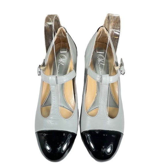 Oh! Healthy Heels Gray patent Leather Black mary Jane heels womens Shoes Size 8 - Picture 3 of 15